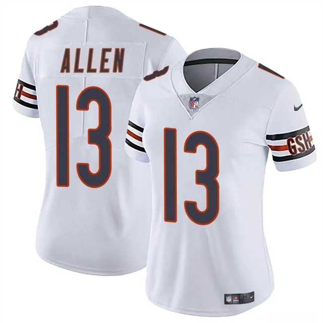 Women%27s Chicago Bears #13 Keenan Allen White 2024 Vapor Stitched Jersey Dzhi